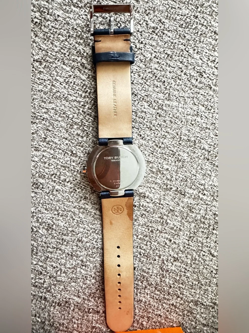 Tory Burch Reva Blue Geometric Dial Watch with Navy Strap